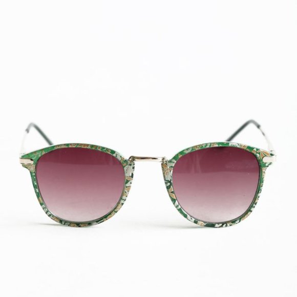 ASOS Accessories - A.J. Morgan Castro green floral gold trim glasses